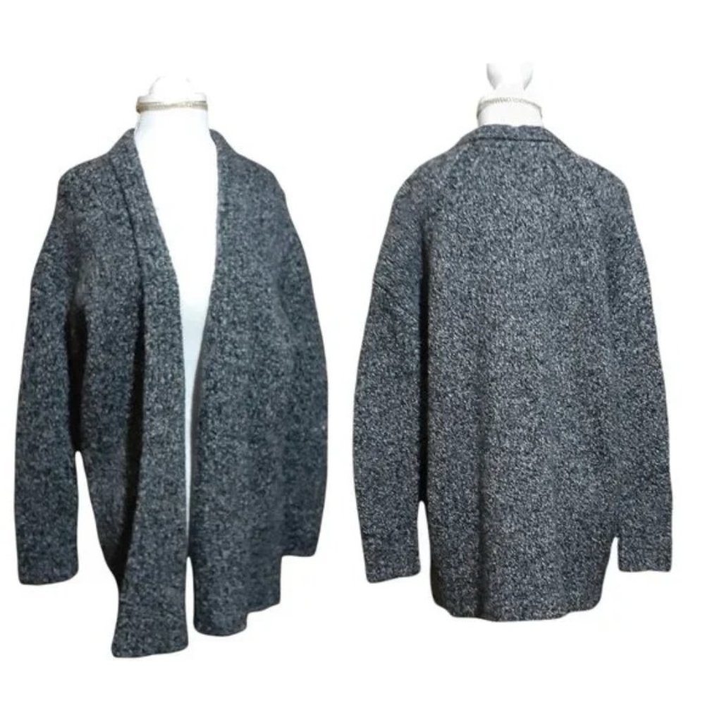 Cozy Open-Front Gray Women's Sweater Cardigan